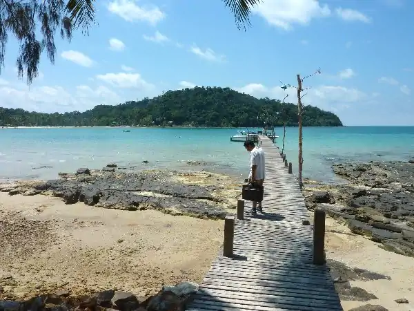 the high season only wooden pier at the Koh Kood Resort